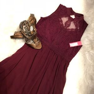 NWT Burgundy Lace Dress